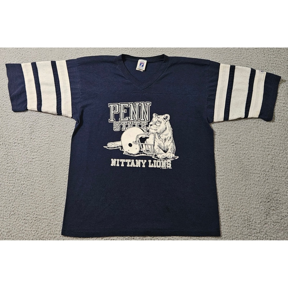 Penn State Shirt Logo 7 Nittany Lions Jersey Mens S / M‎ Made In USA 90s